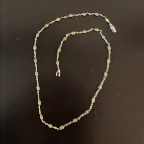 David Yurman Green Jade and Silver Necklace - Picture 3 of 6